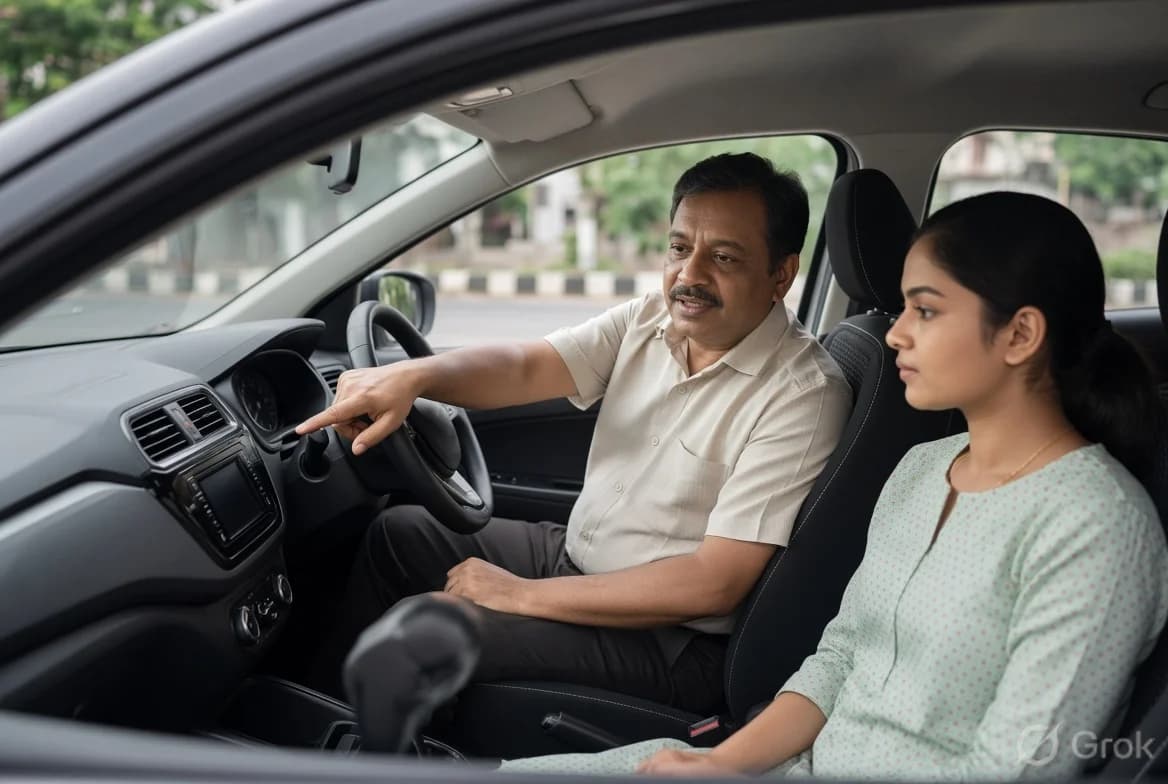 Handle Chennai - Step 06 driving training in Ambattur & Chennai - Om Sakthi Mangadu Kamatchi Driving School