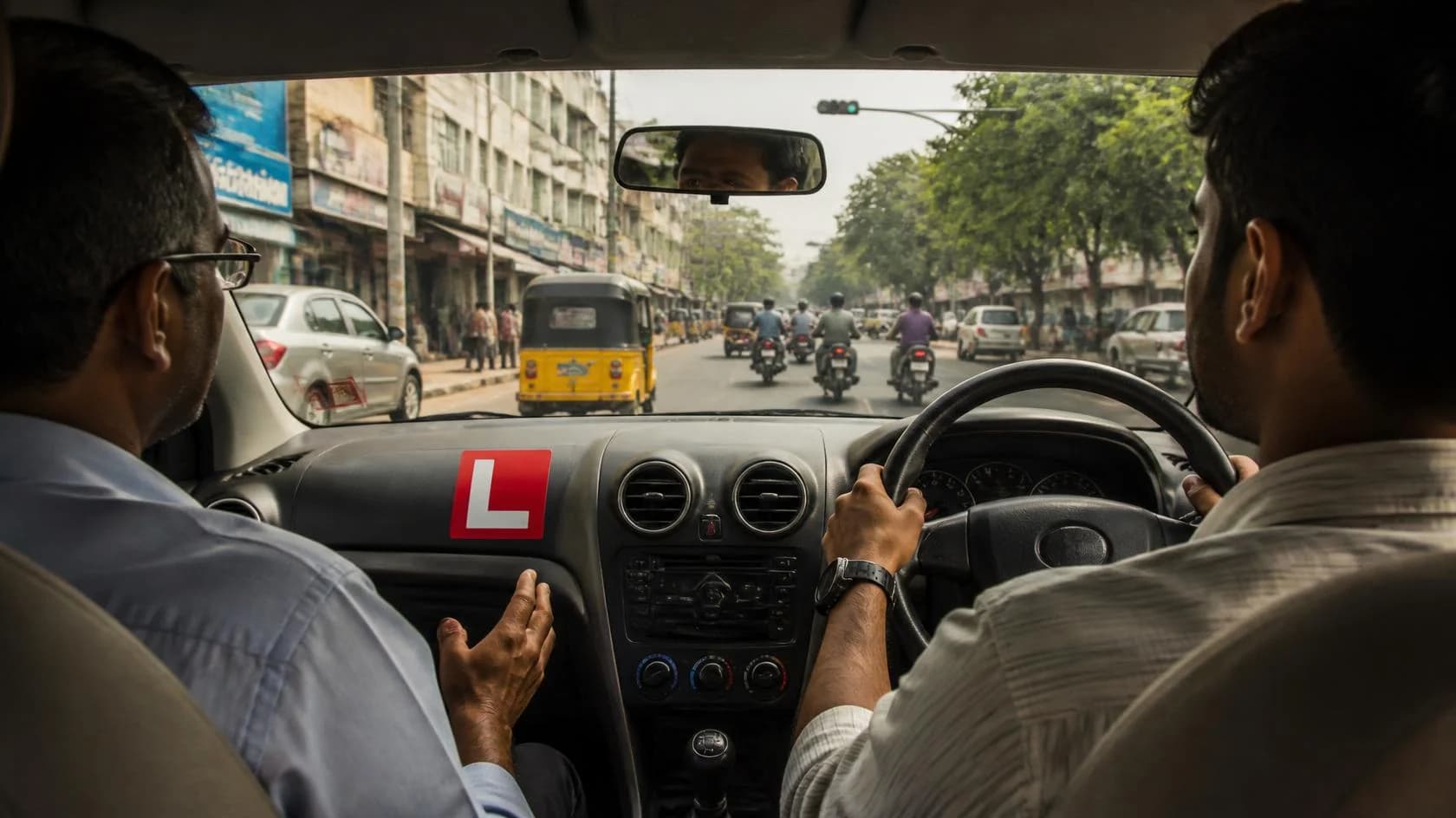 City Roads - Real-world driving training in Chennai traffic near Ambattur - Om Sakthi Mangadu Kamatchi Driving School
