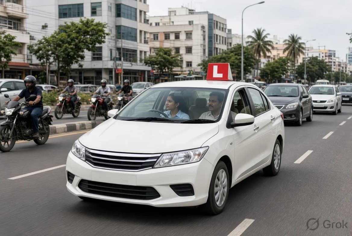 Lane Changes - Real-world driving training in Chennai traffic near Ambattur - Om Sakthi Mangadu Kamatchi Driving School