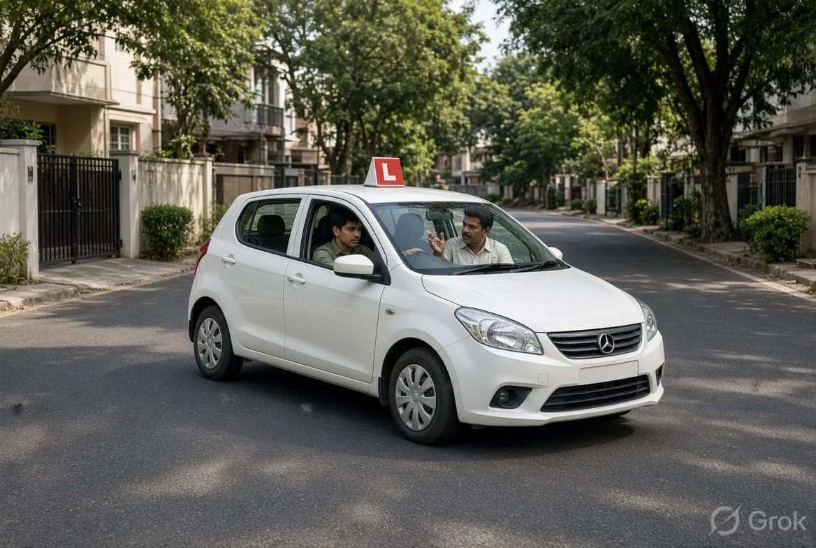 3-Point Turn - Practical driving test skills at Poonamallee RTO track - Om Sakthi Mangadu Kamatchi Driving School Ambattur